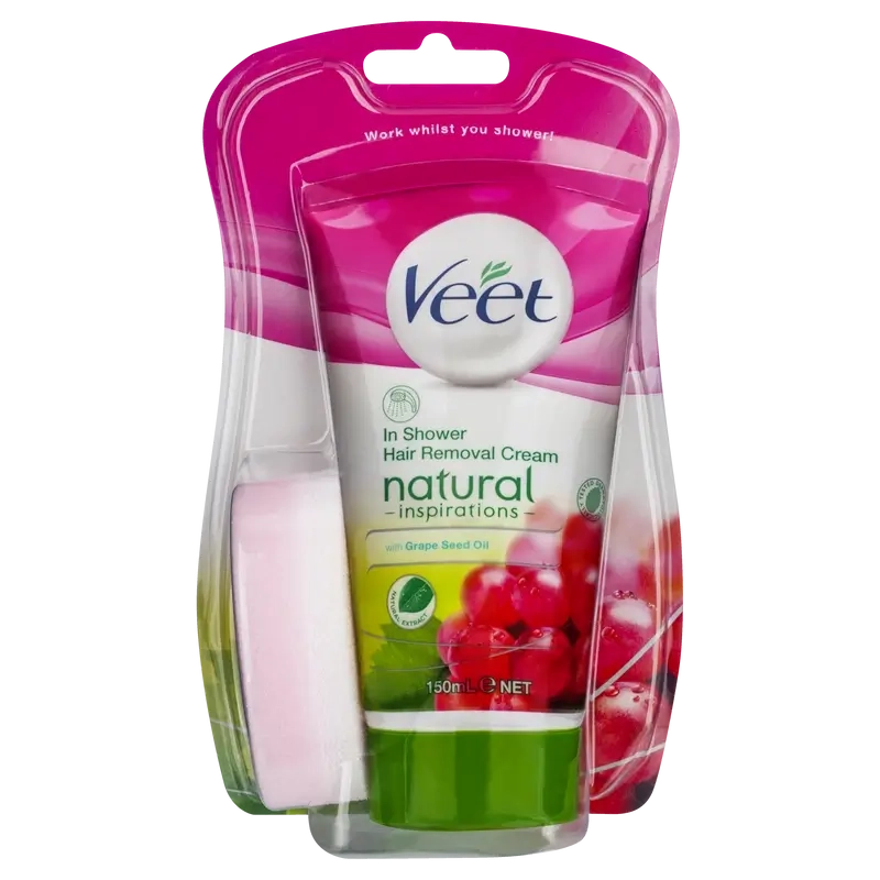 Veet In Shower Hair Removal Cream Grapeseed Natural Oil 150mL