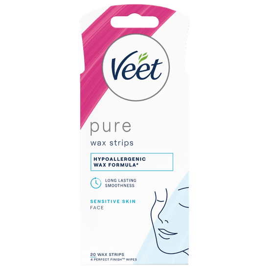 Veet Pure Cold Wax Strips Face 20s