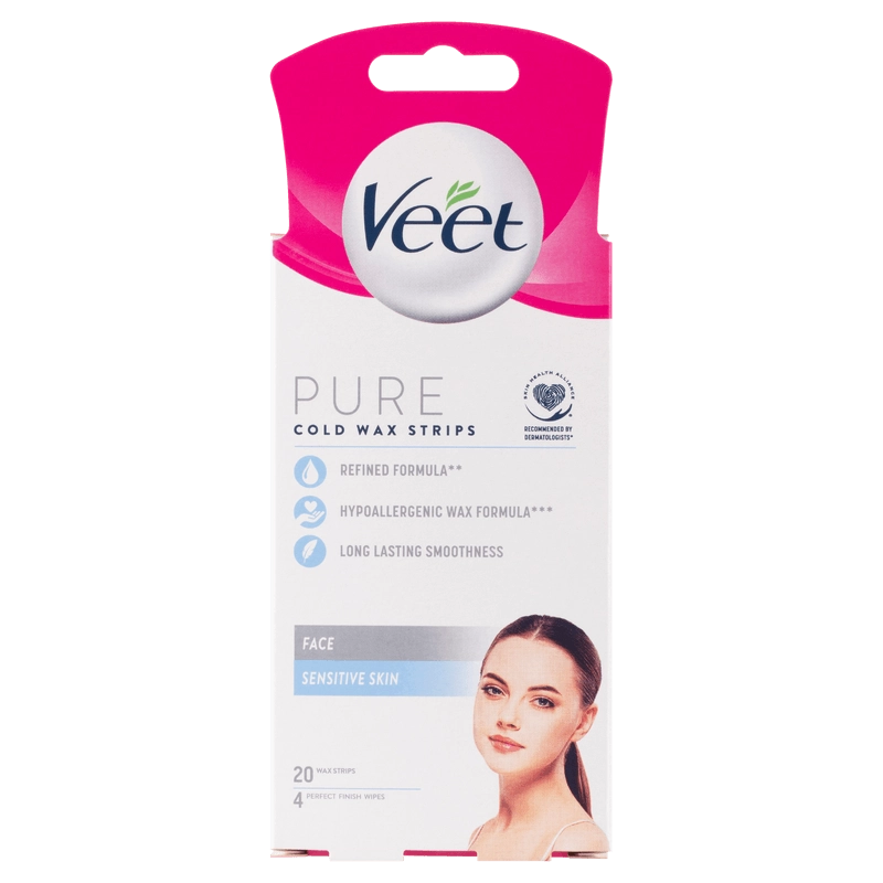 Veet Pure Cold Wax Strips Face 20s